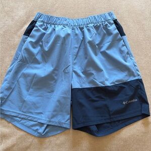 Columbia Light Blue and Dark Blue Sports Shorts